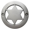 Custom Engraving Round 6 Point Silver Star with Crystals Badge / Personalized / Blank Custom Engraving Round 6 Point Silver Star with Crystals Badge / Personalized / Blank