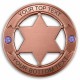 Custom Round 6 Point Copper Star with Crystals Badge - - PH3053R Custom Round 6 Point Copper Star with Crystals Badge - - PH3053R