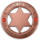 Custom Round 6 Point Copper Star with Crystals Badge - - PH3053R Custom Round 6 Point Copper Star with Crystals Badge - - PH3053R
