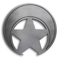 Custom Engraving Crescent Star Silver Badge / Personalized / Blank Custom Engraving Crescent Star Silver Badge / Personalized / Blank