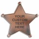 Custom 5 Point Star Badge with Text Engraving - - PH314C Custom 5 Point Star Badge with Text Engraving - - PH314C