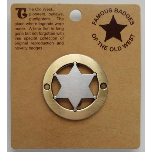 Blank Gold & Silver Round Star Badge -  - PH305