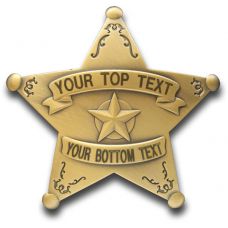 Custom 5 Point Bronze Star Badge with Filigree