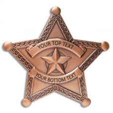 Custom 5 Point Copper Star Badge with border