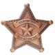 Custom 5 Point Sheriff Silver Star Badge with border -  - PH3071C