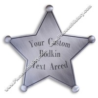 Custom 5 Point Star Badge with Text Engraving / Personalized / Blank Custom 5 Point Star Badge with Text Engraving / Personalized / Blank