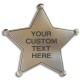 Custom 5 Point Star Badge with Text Engraving - - PH314C Custom 5 Point Star Badge with Text Engraving - - PH314C