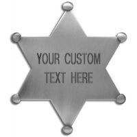 Custom 6 Point Star Badge with Text Engraving