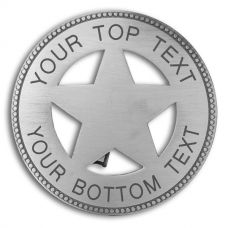 Custom Round 5 Point Silver Star Badge