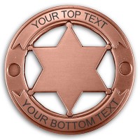 Custom Engraving Round 6 Point Copper Star Badge / Personalized / Blank Custom Engraving Round 6 Point Copper Star Badge / Personalized / Blank