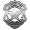Shield 5 Point Star Badge - Custom Engraving w/ Pinback - Avail. 3 Colors / Personalized / Blank