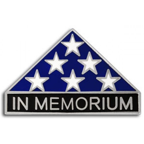 In Memoriam Folded Flag Pin Silver (Pack of 3) - - In Memoriam Folded Flag Pin Silver (Pack of 3) - -