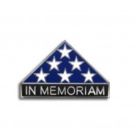 In Memoriam Folded Flag Pin Silver In Memoriam Folded Flag Pin Silver