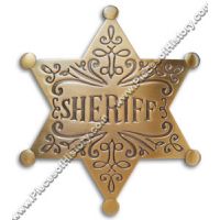 Sheriff Sheriff Filigree Antique Brass Badge