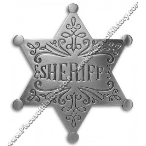 Sheriff Star Filigree Antique Silver Badge -  - PH4111
