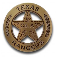Texas Rangers Mini Badge - Antique Gold