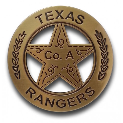 Texas Rangers Mini Badge - Antique Gold - - TPH24AG Texas Rangers Mini Badge - Antique Gold - - TPH24AG