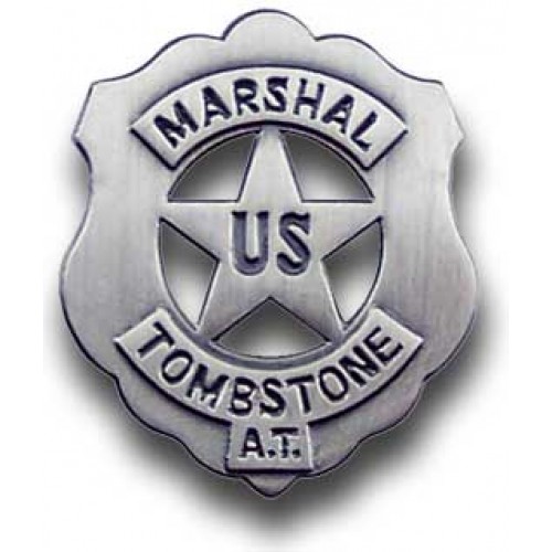 US Marshal Tombstone, A.T. Badge Pin - - P034 US Marshal Tombstone, A.T. Badge Pin - - P034